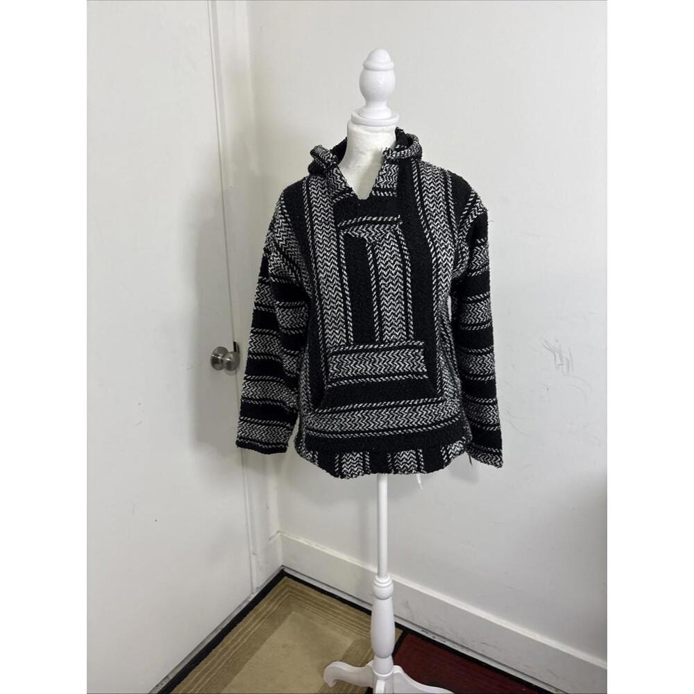 Earth Ragz mexican Hoodie baja‎ joe  Small Black/white